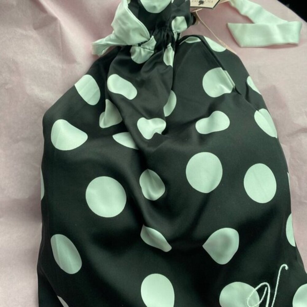 Victoria’s Secret Satin Black Polka clothes bag